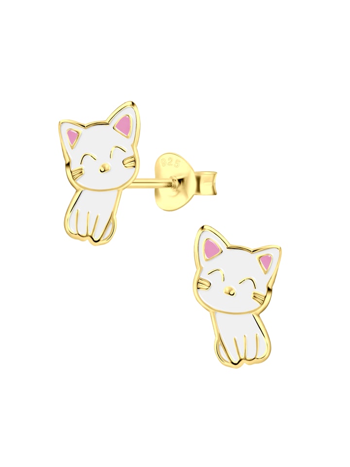 Alexander York Ohrringe, Ohrstecker KATZE in Gold aus 925 Sterling Silber, 2-tlg. günstig kaufen onesize