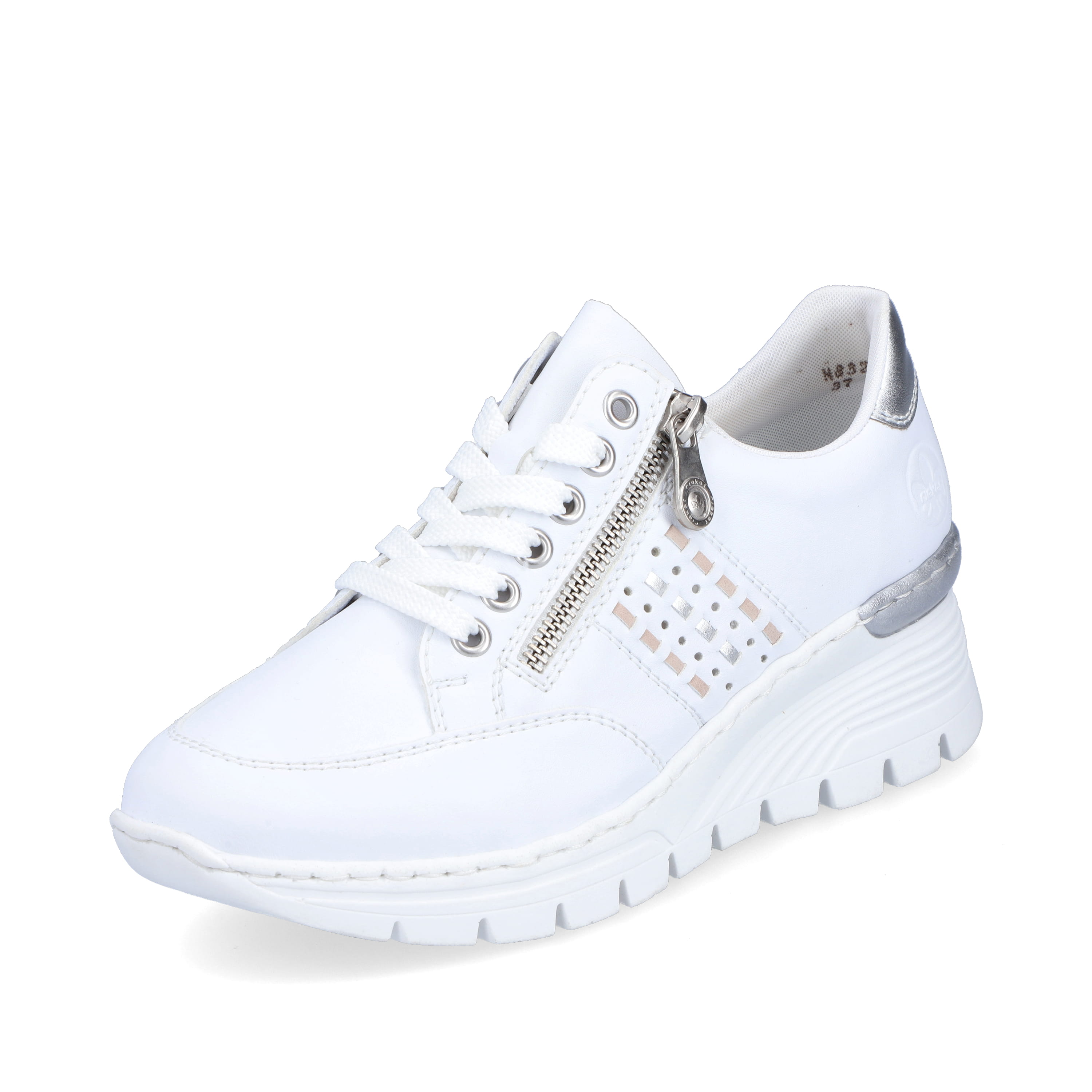 Rieker Damen Sneaker Low reinweiß