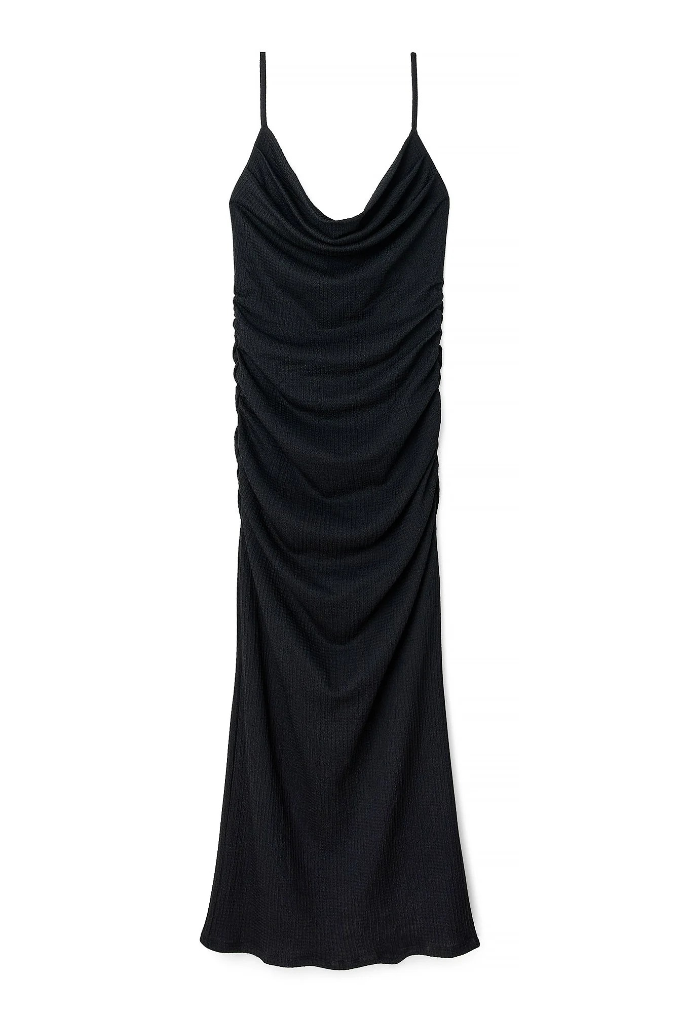 Strukturiertes Kleid mit Seitenschlitz