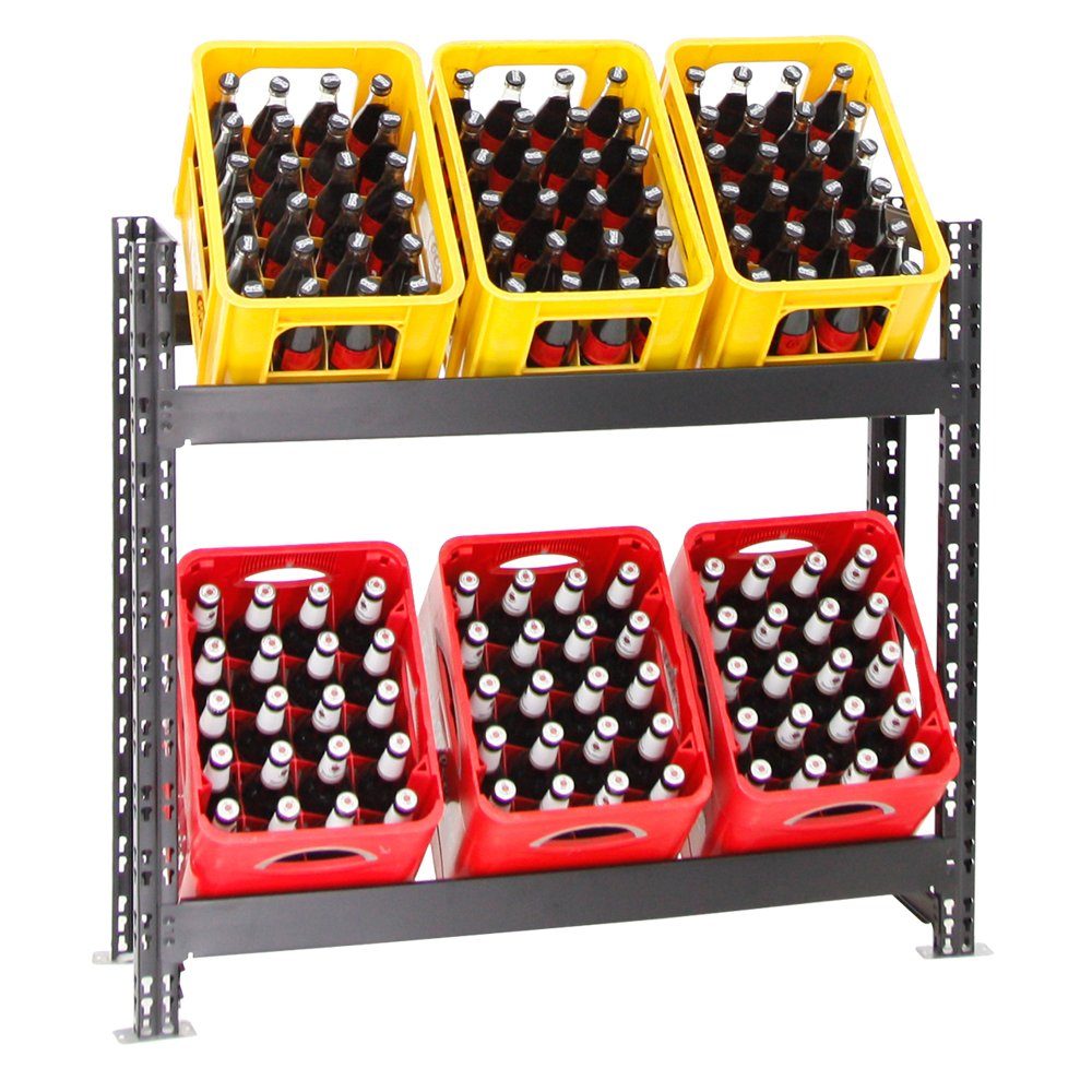 PROREGAL® Standregal Getränkekistenregal Tegernsee Extra-Breit HxBxT 100x110x30cm 6 Kisten