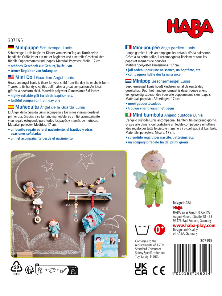 Haba Stoffpuppe Schutzengel Lunis in grün günstig kaufen 20 cm