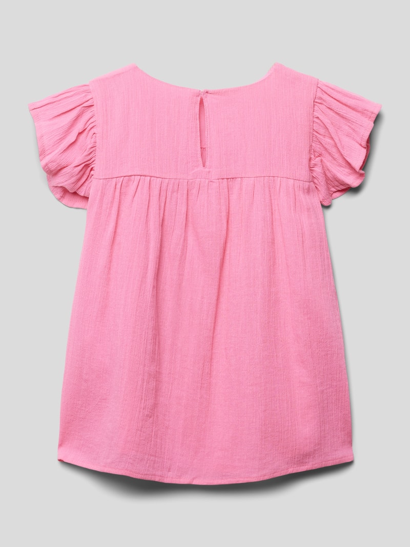 Blusenshirt mit Volantärmeln in pink