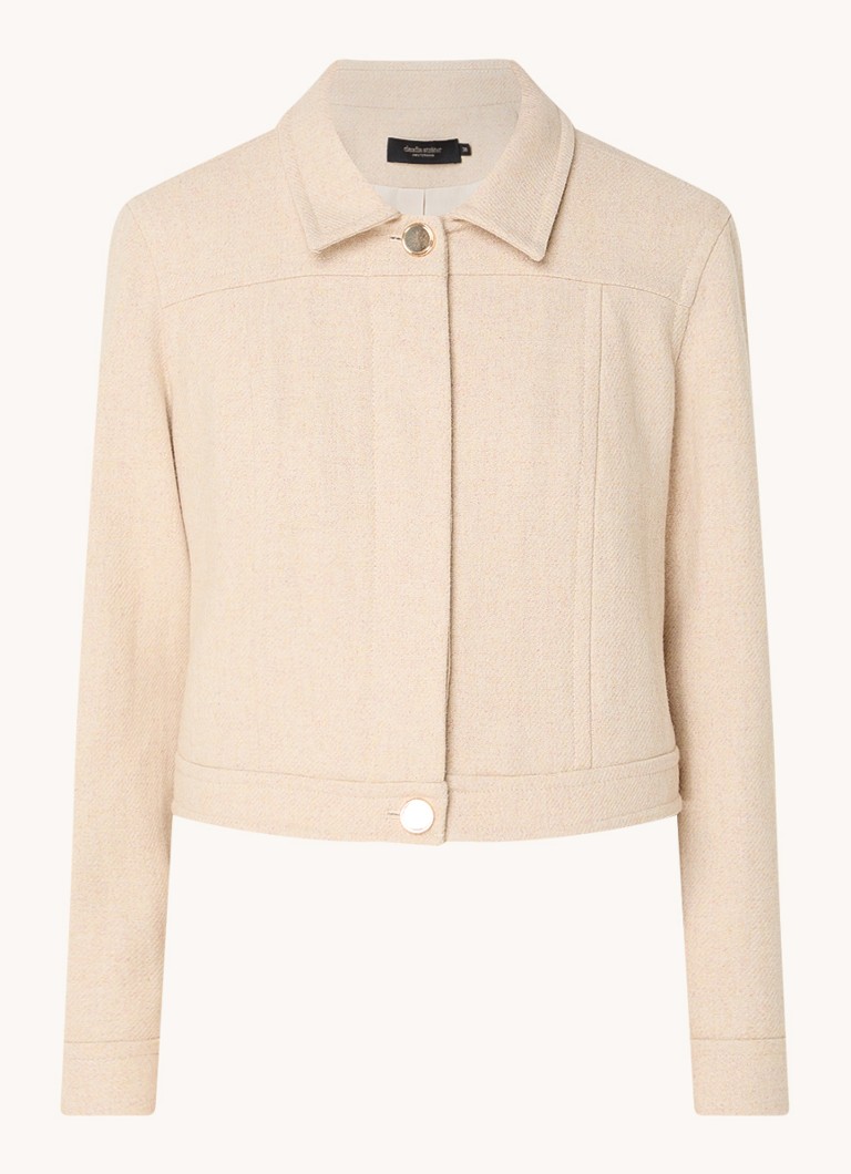 Claudia Sträter Cropped jacket in wool blend with mixed design