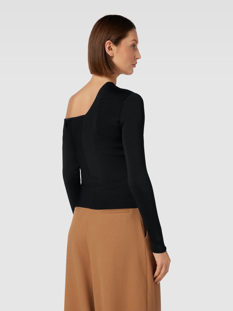 Longsleeve mit Feinripp-Struktur in black