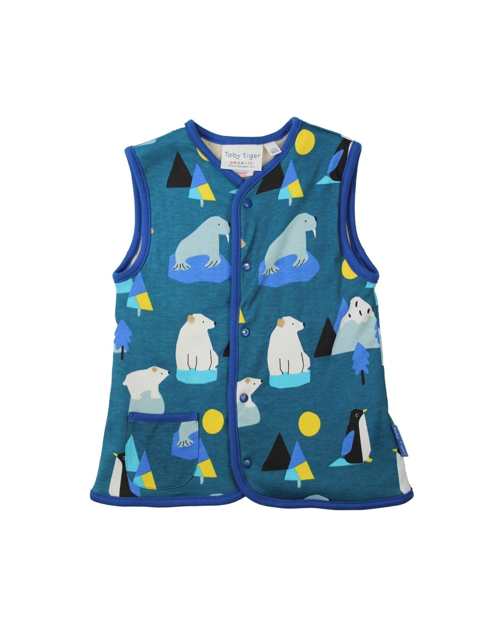 Toby Tiger Cordweste Wende Weste mit Arktis Print