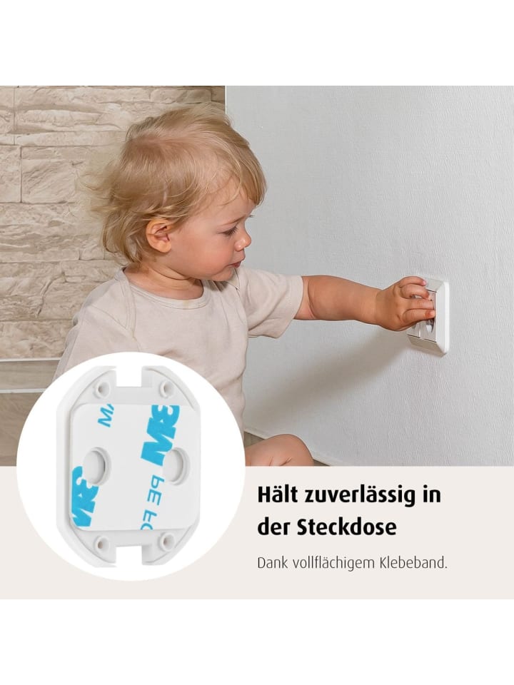 Reer [20 Stück] Steckdosenschutz klebbar in Weiß ab 0 Monate günstig kaufen onesize