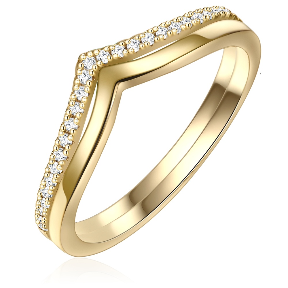 Glanzstücke München Bague en argent Argent sterling Oxyde de zirconium (CZ) en Or jaune Bague
