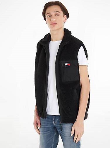 TOMMY-JEANS Herren Weste MEDIA SHERPA