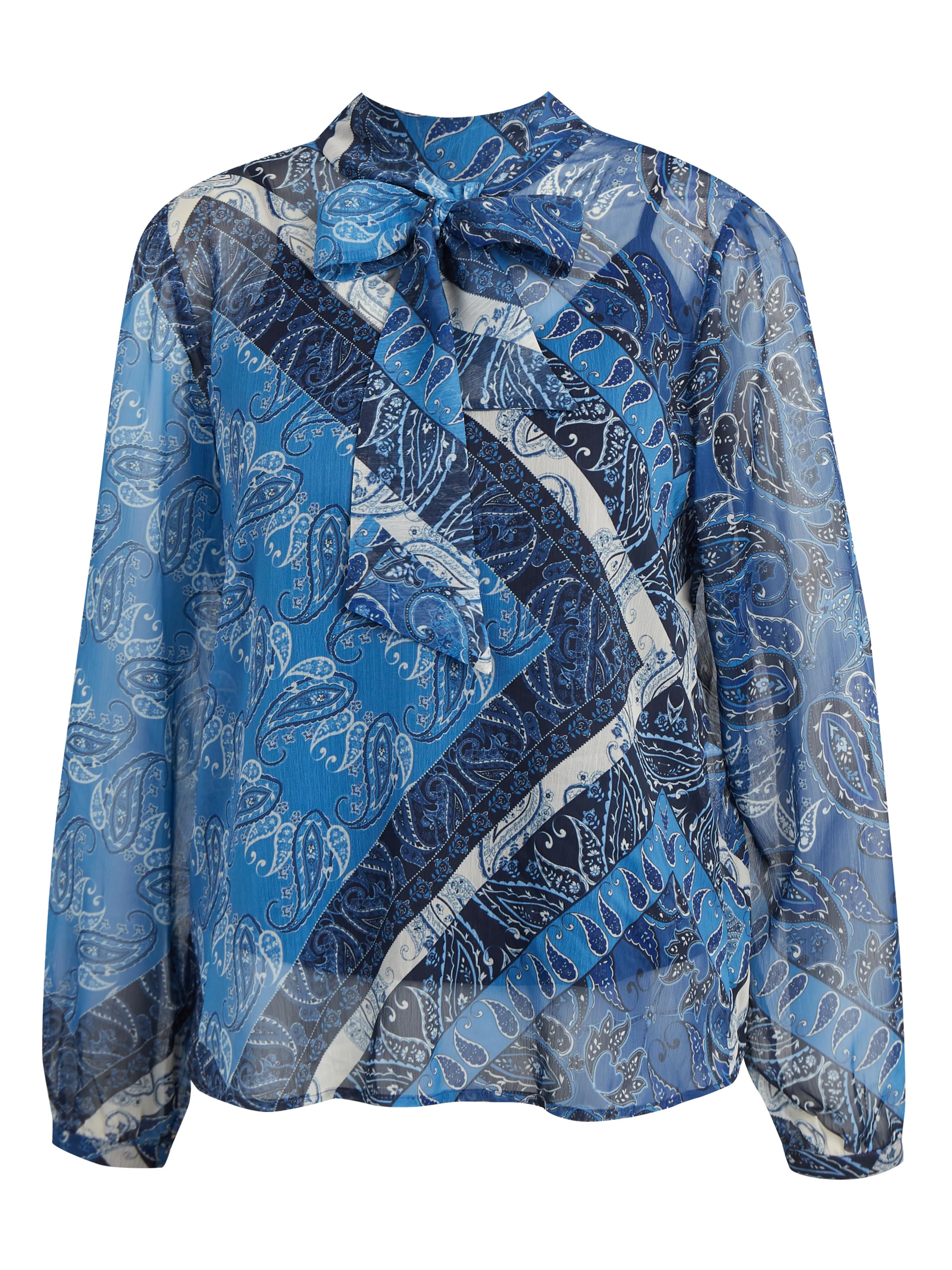 Dunkelblaue gemusterte Damenbluse ORSAY