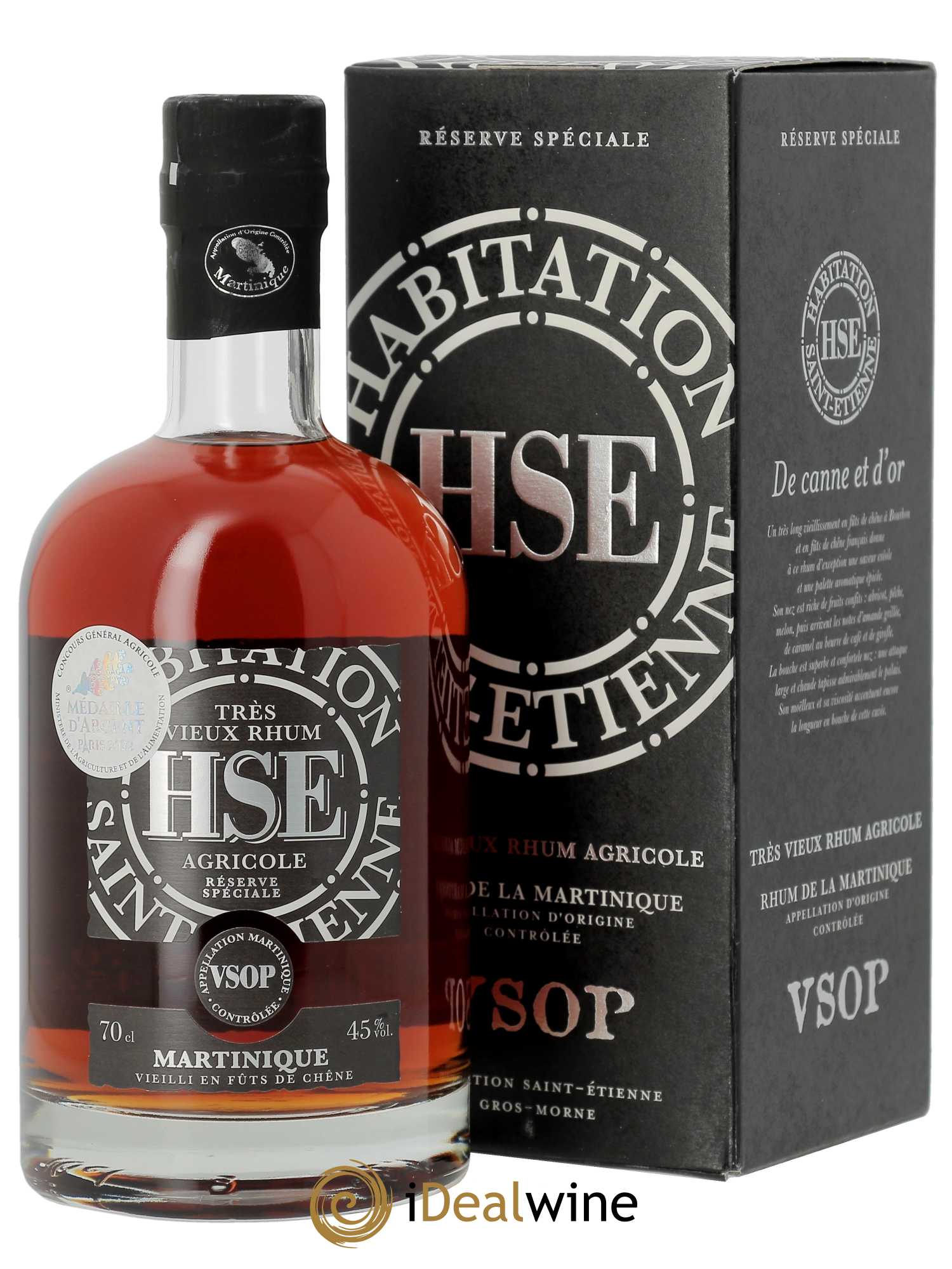 Rhum HSE Très Vieux Rhum Agricole VSOP (70cl)  - Lot de 1 Bouteille