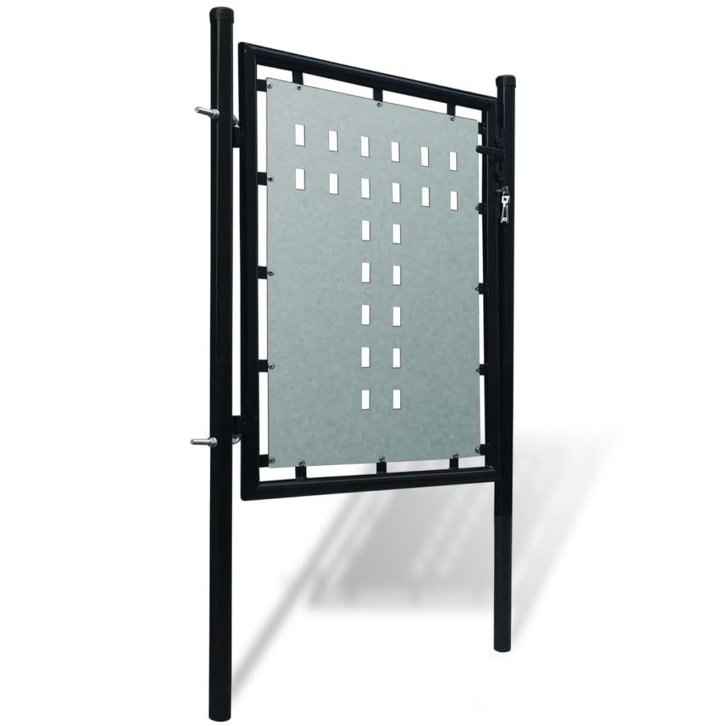 vidaXL Gartentor Zauntor (Einzeltor) Schwarz 100x125 cm