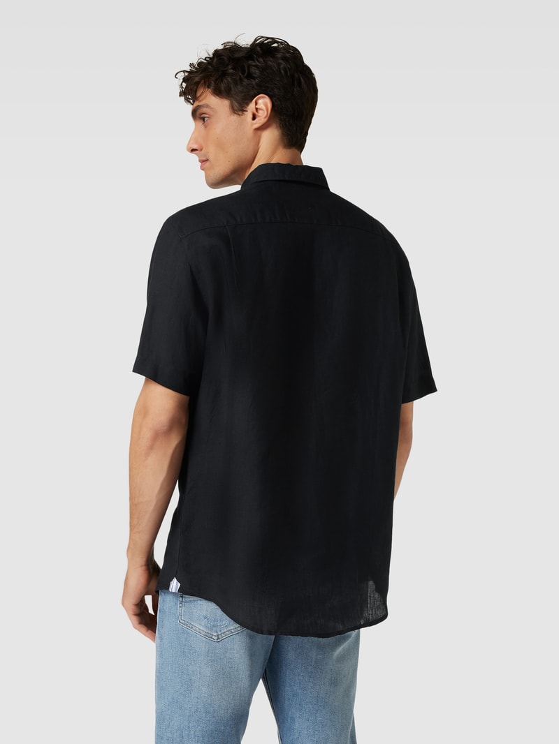 Freizeithemd mit Button-Down-Kragen in schwarz