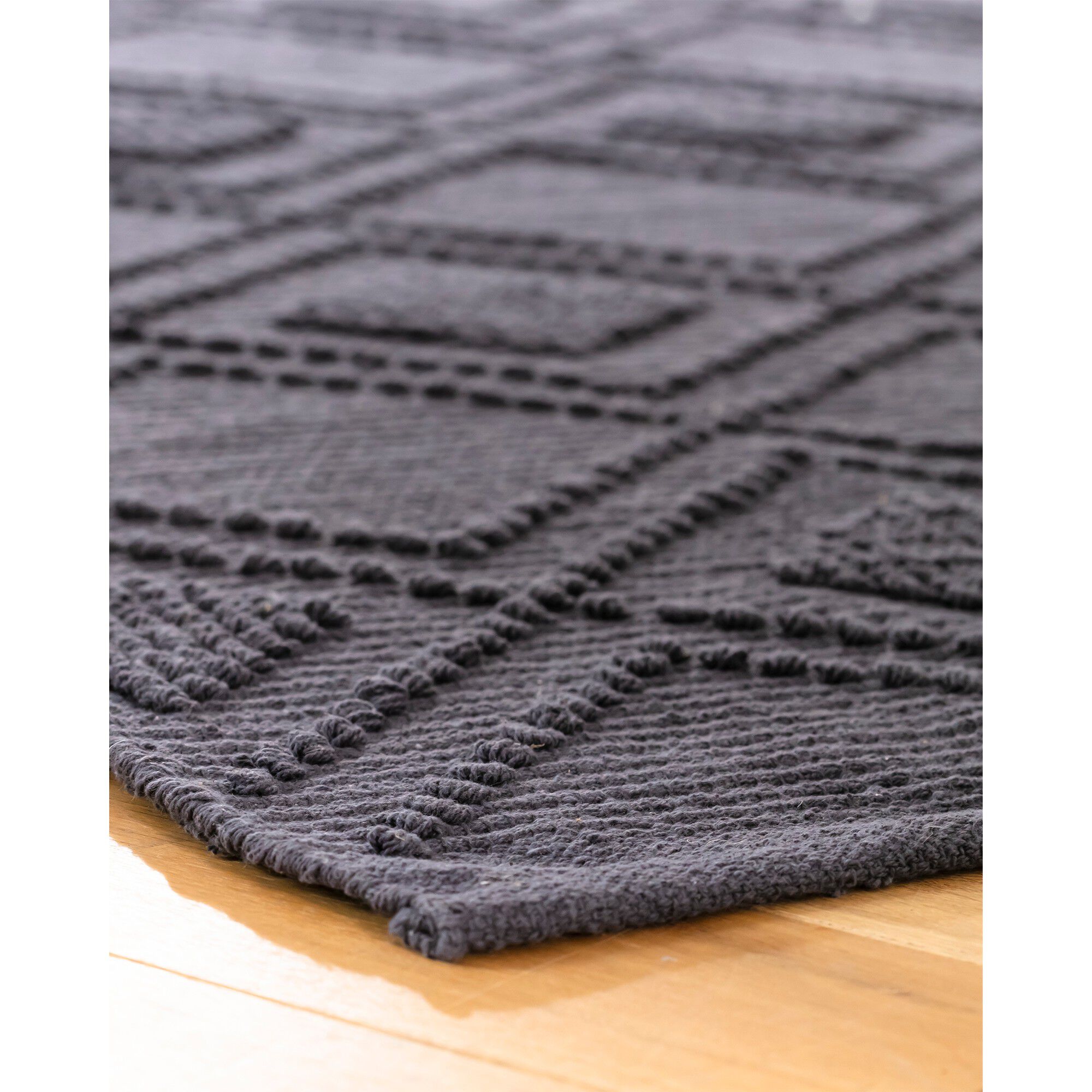 Tapis bouclette en coton imprimé