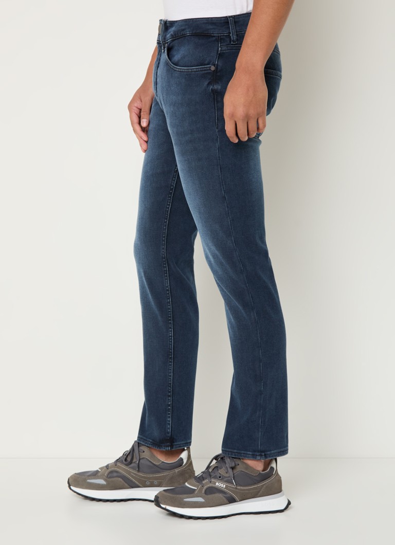 Calça jeans slim fit HUGO BOSS P-Delaware com lavagem escura