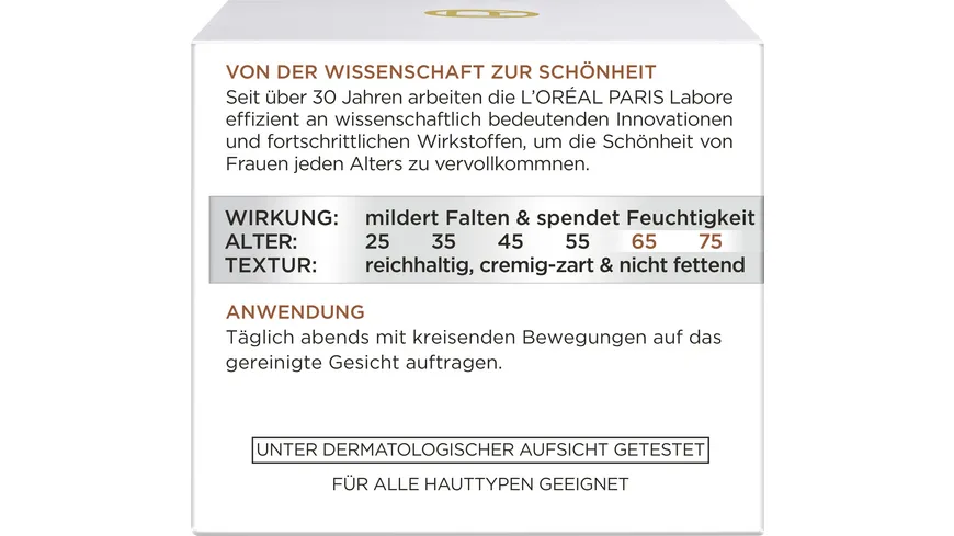 L'oréal Paris Anti-Falten-Expert Anti-Falten 65+ Nachtpflege 50 ml