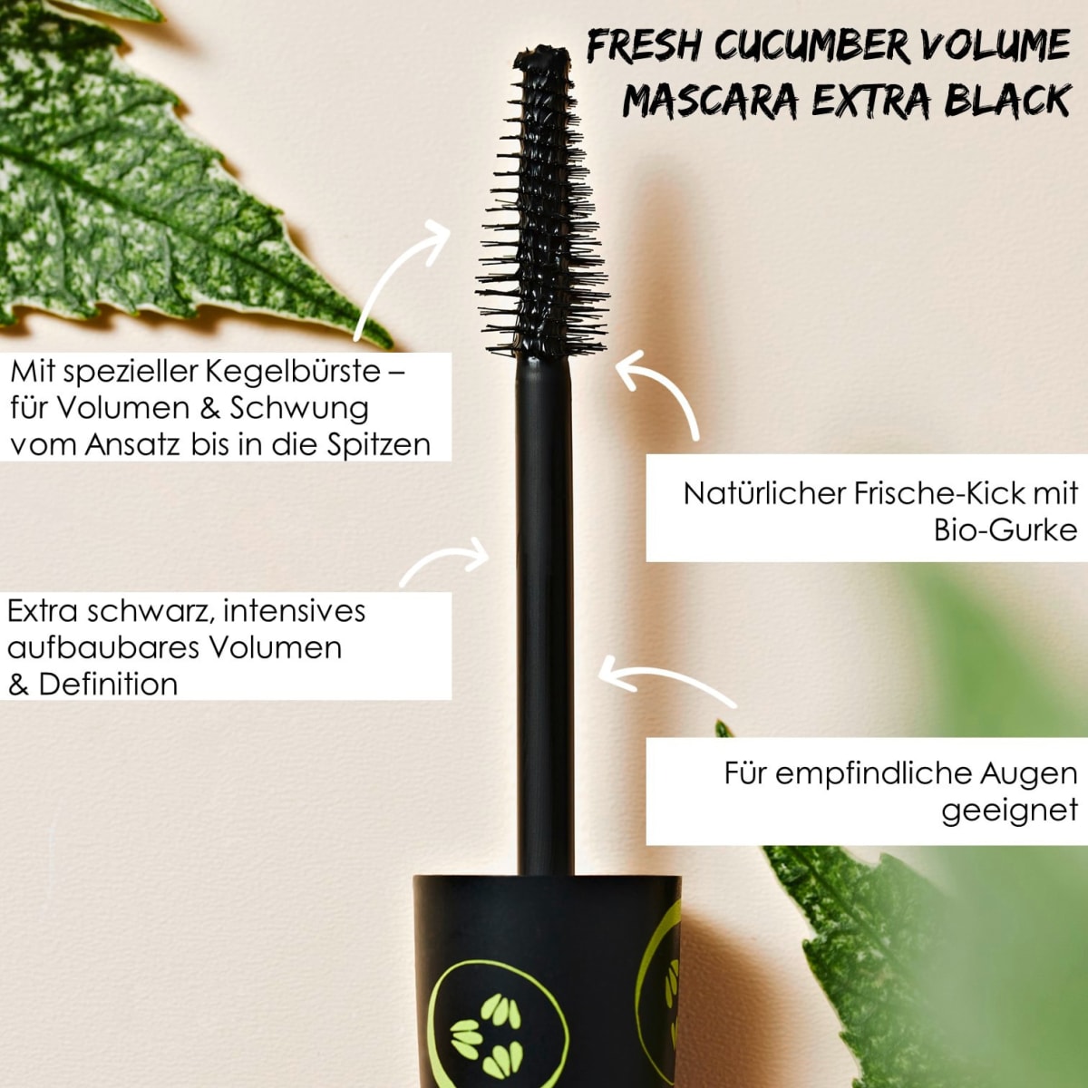 Mascara Fresh Cucumber Volume Extra Black, 12 ml