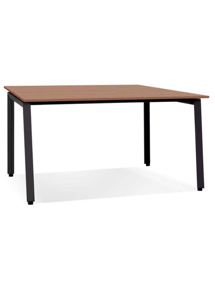 KADIMA DESIGN Schreibtisch 140x140 cm Besprechungstisch, Metallbeine in Braun-Schwarz günstig kaufen