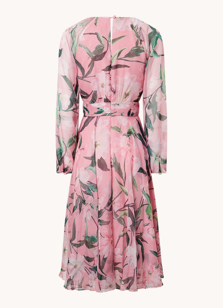 Vestido midi Phase Eight Petite Lina con estampado floral y mangas abullonadas