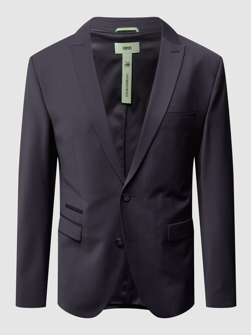 Slim Fit 2-Knopf-Sakko mit Stretch-Anteil Modell 'CiCastello' - 'CIPOWERSTRETCH' in marineblau