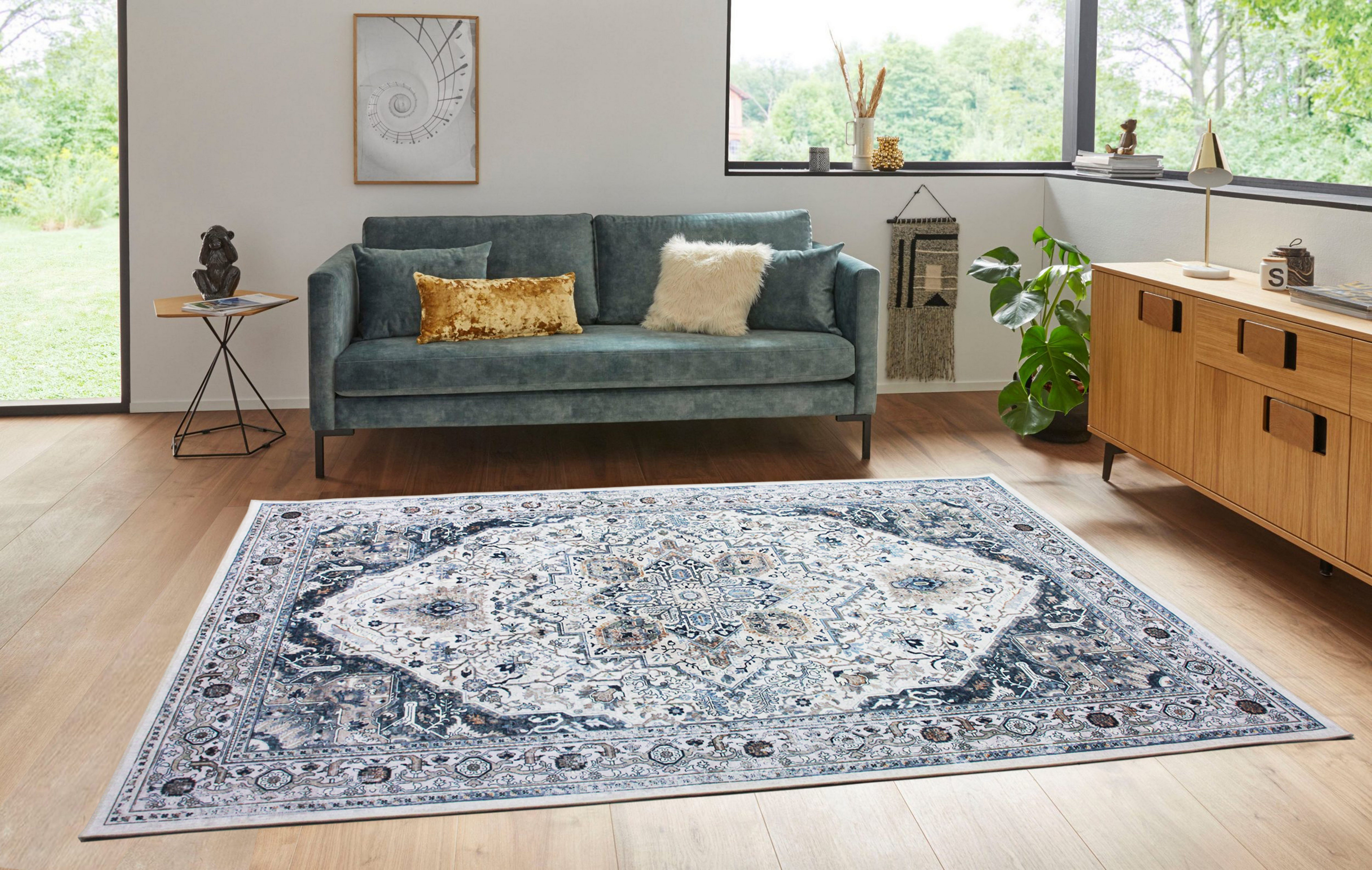 Teppich Hillsboro, Timbers, rechteckig, Höhe: 7 mm, Orient-Optik, Druck-Teppich, Kurzflorteppich, weich, pflegeleicht