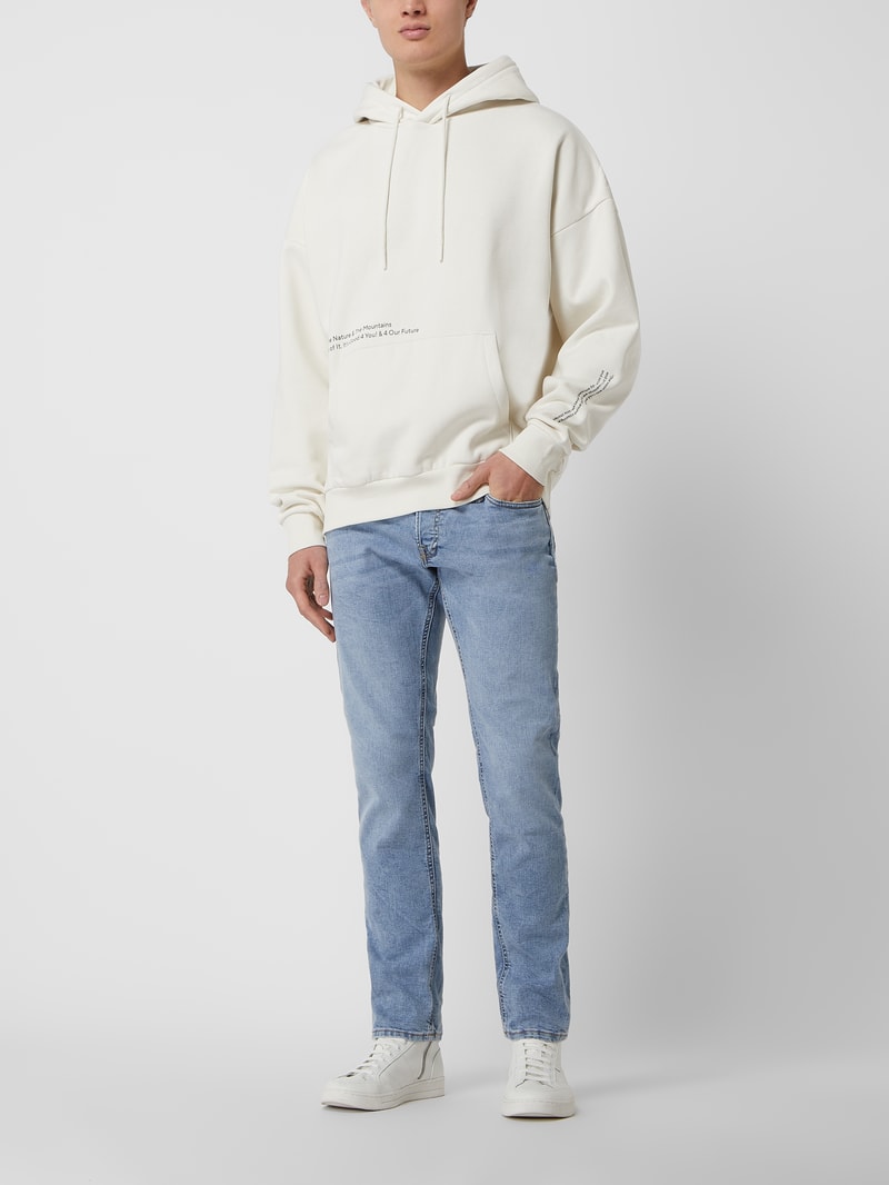 Oversized Hoodie mit Message und Print in offwhite