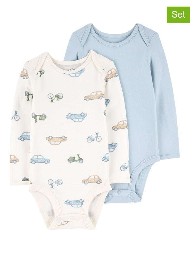 carter's 2er-Set: Bodys in Hellblau/ Weiß günstig kaufen