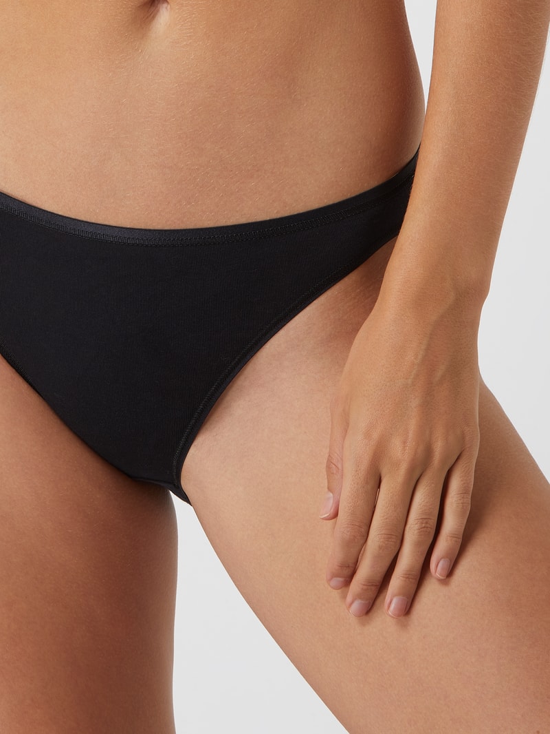 Slip aus merzerisierter Baumwolle Modell 'Cotton Seamless' in schwarz