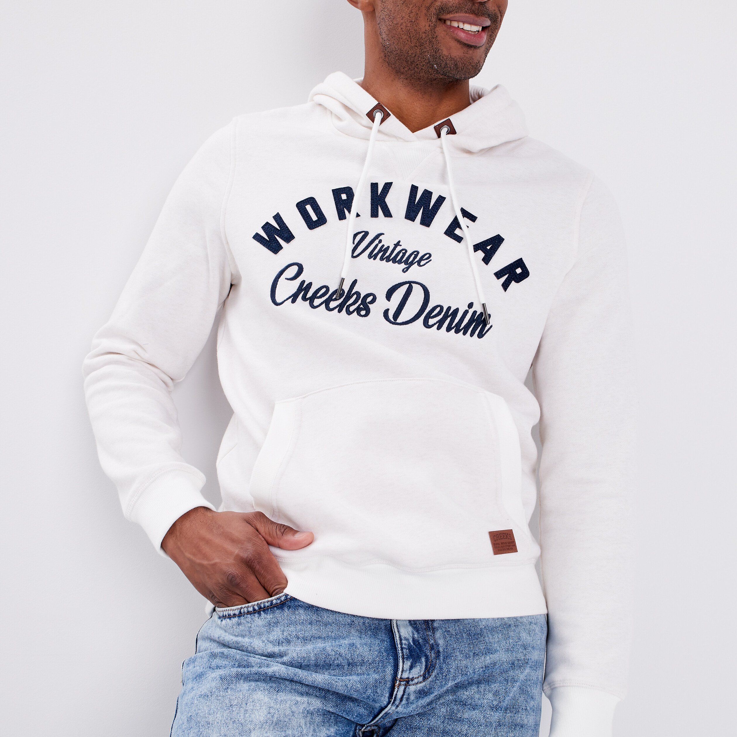 Sweat à capuche hoodie Creeks ivoire homme | La Halle