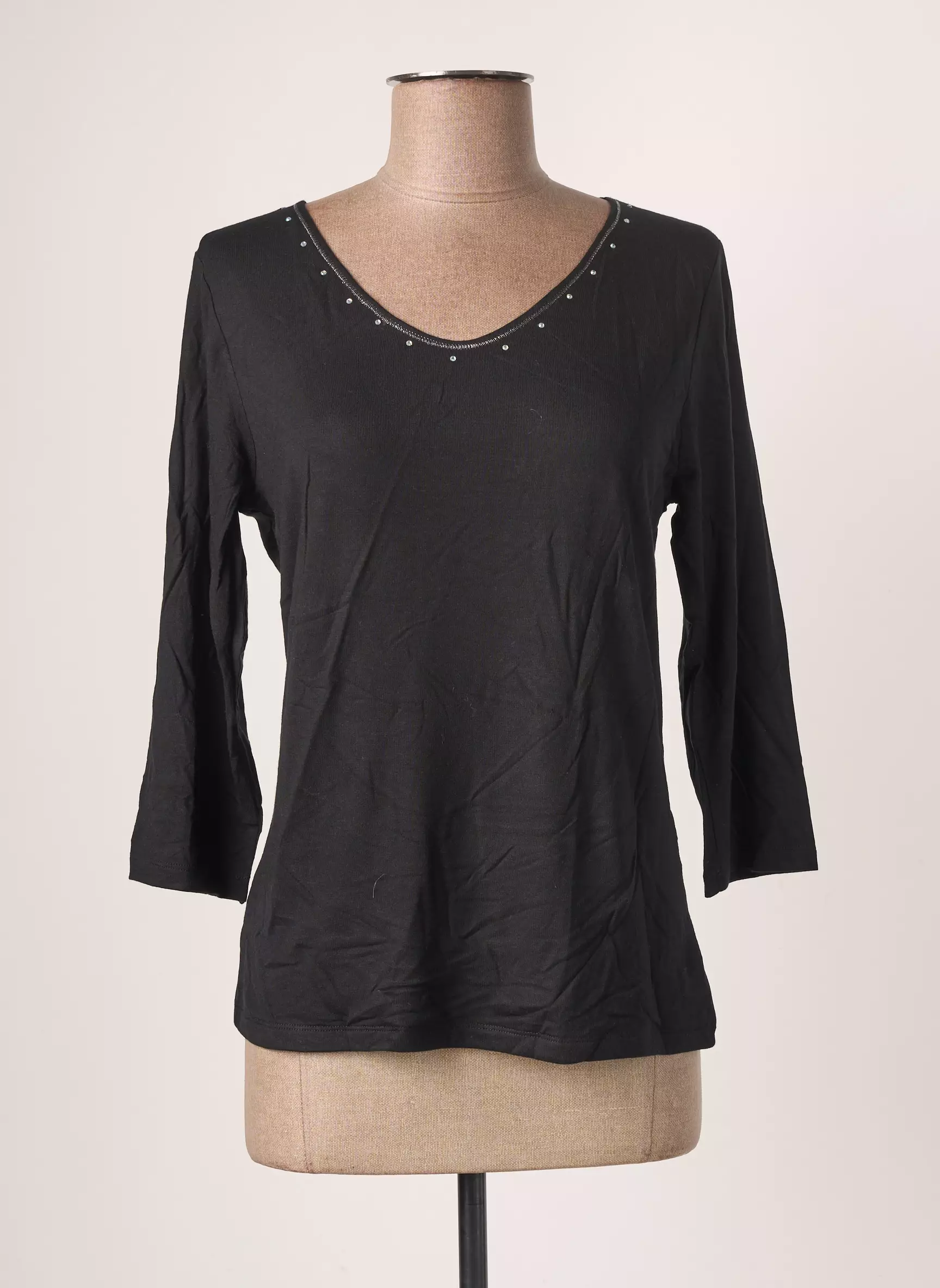 Blanc Boheme Tshirts Femme couleur noir