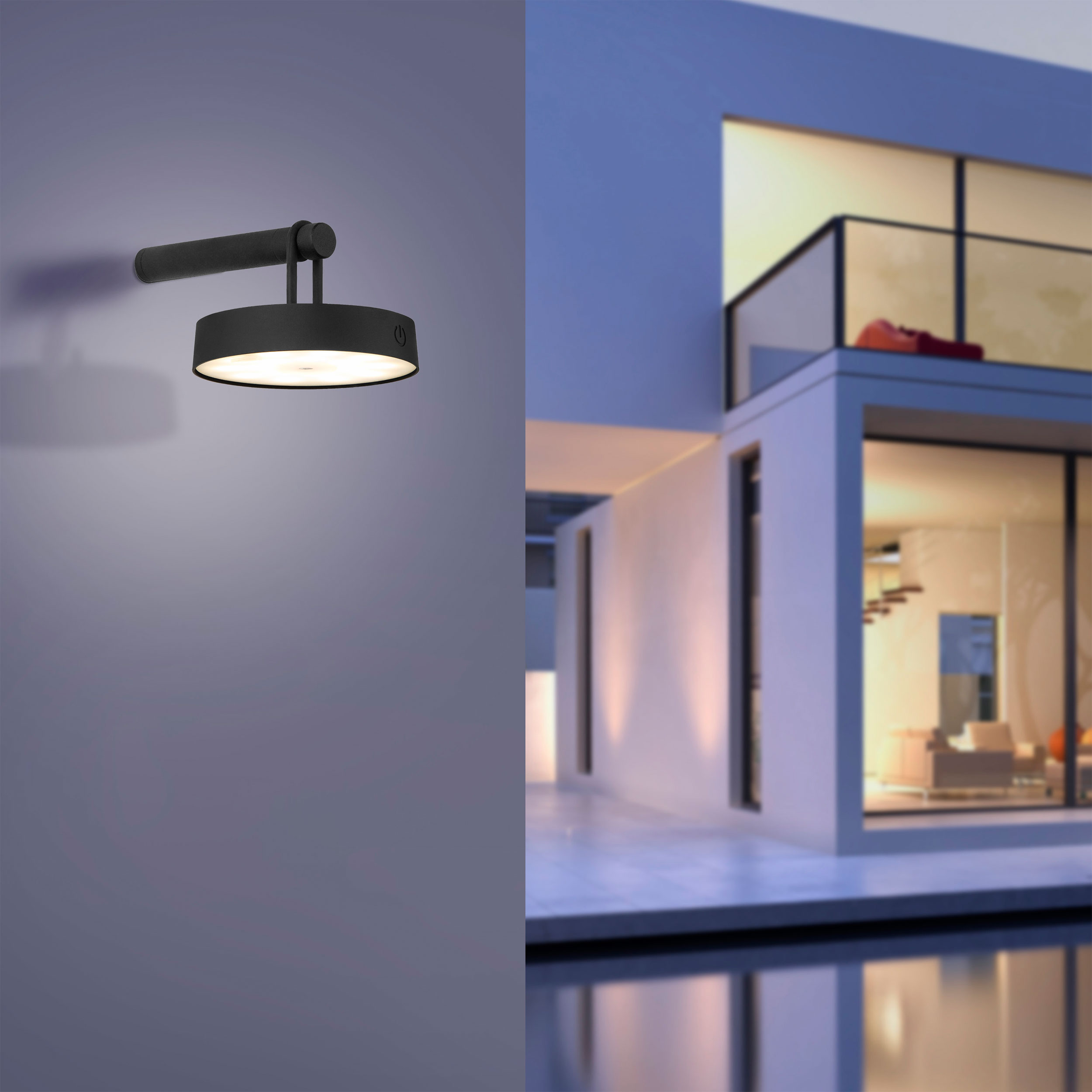 JUST LIGHT.LED-Akku-Wandleuchte 1flg