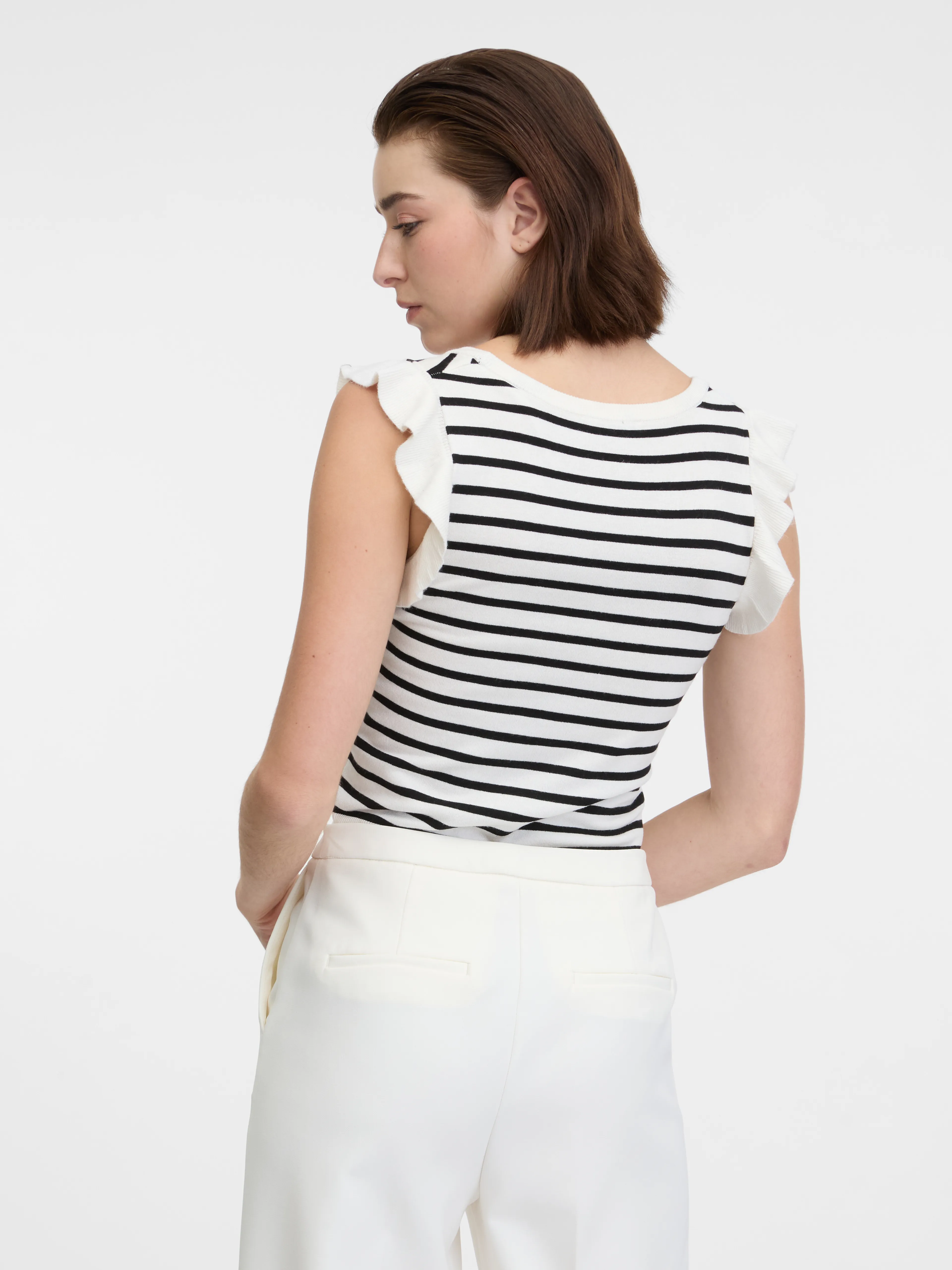 Schwarz-weiß gestreiftes Damen-T-Shirt ORSAY