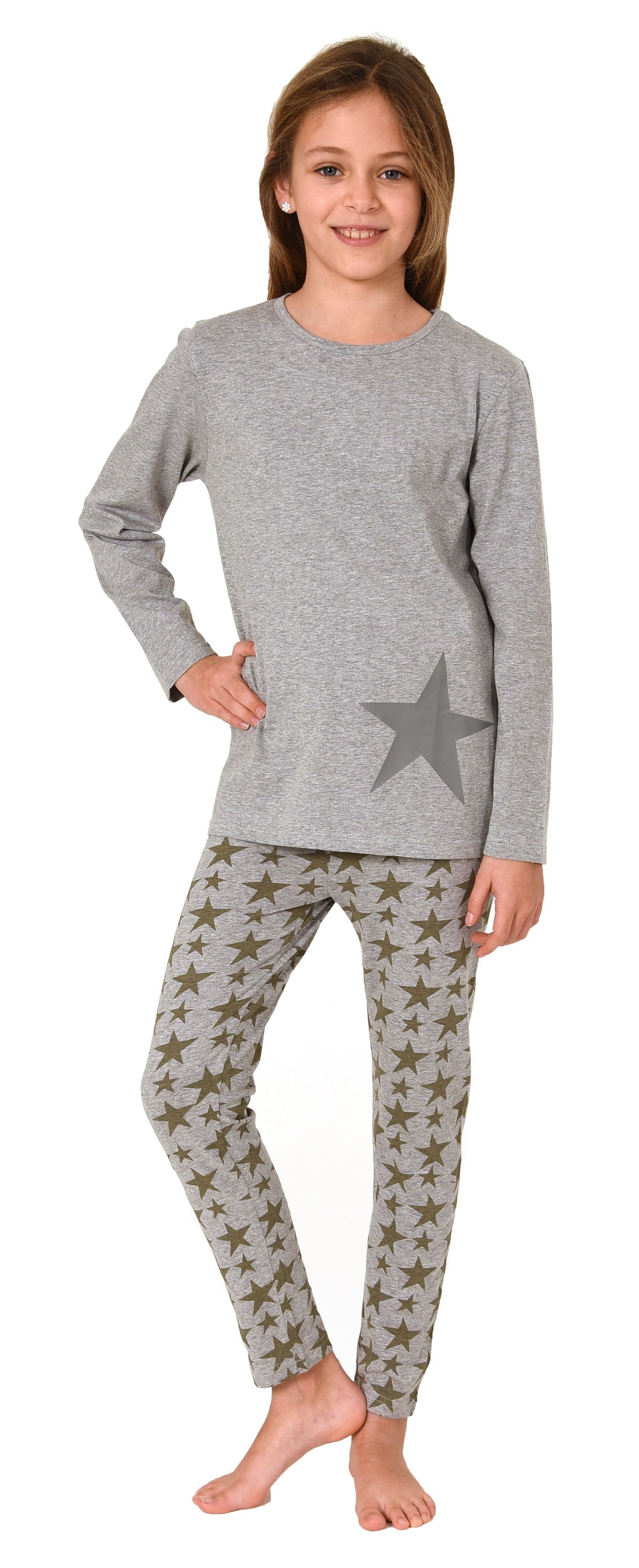 Normann Pyjama Schöner Mädchen Schlafanzug langarm Pyjama in Sterne-Optik