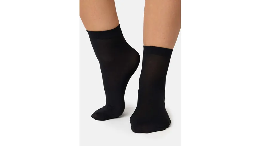 NUR DIE Damen Söckchen Cotton Sensation 60 DEN schwarz