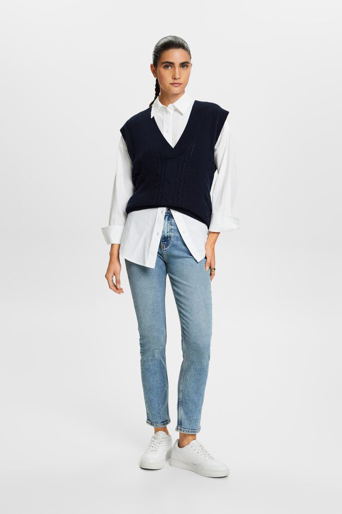 Schmale Stretch-Jeans mit mittelhohem Bund