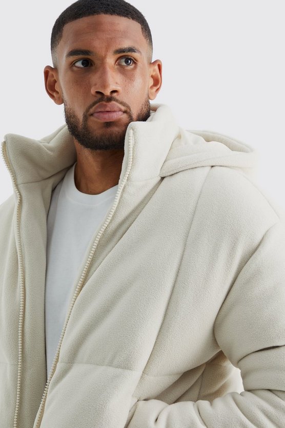 Tall Fleece-Steppjacke mit Kapuze