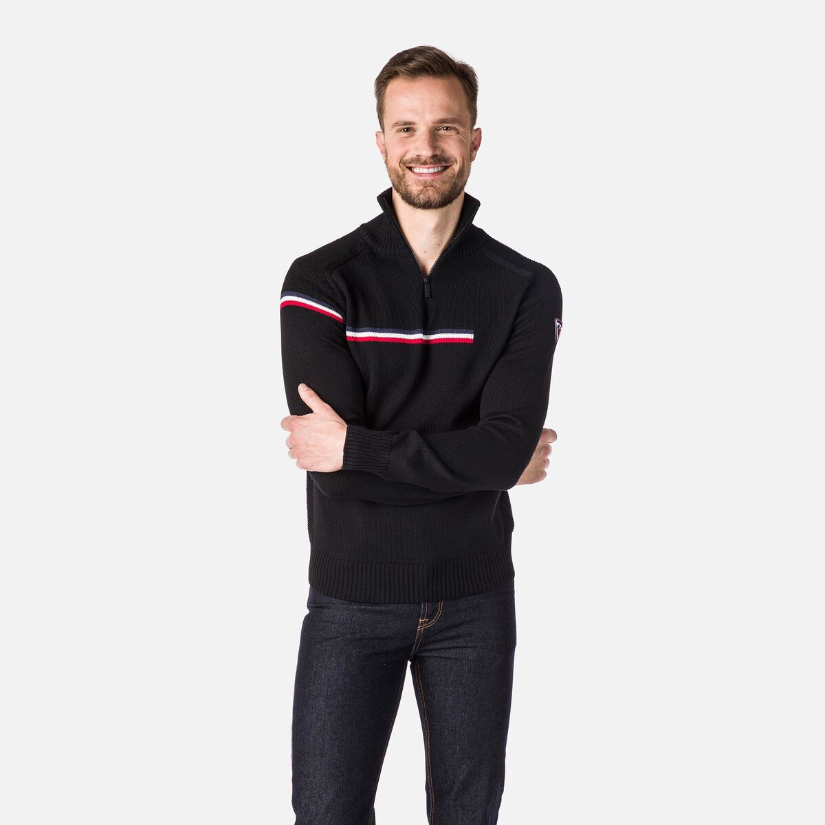Herrenpullover Major mit halbem Reißverschluss