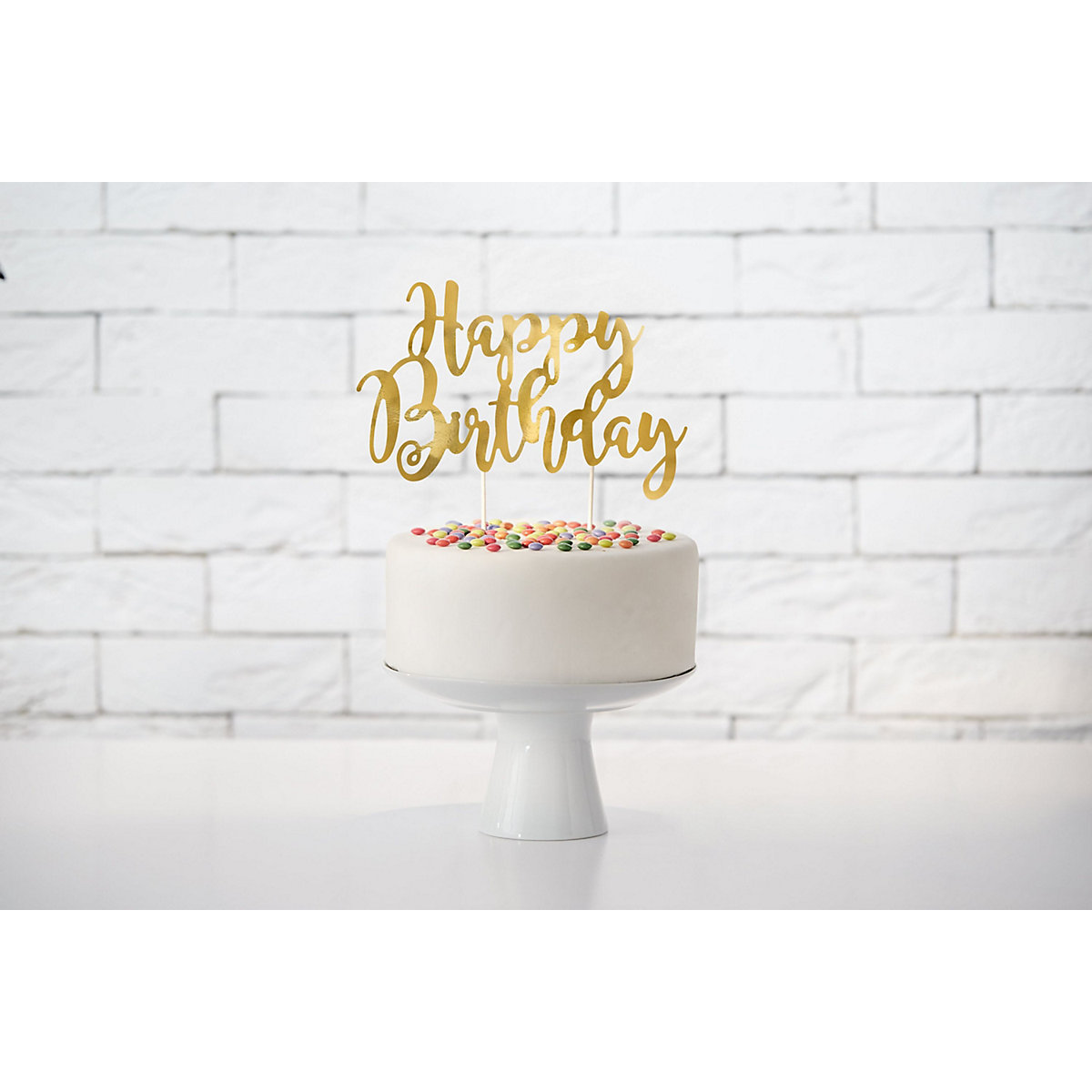 Cake Topper Happy Birthday, verschiedene Farben, 22cm