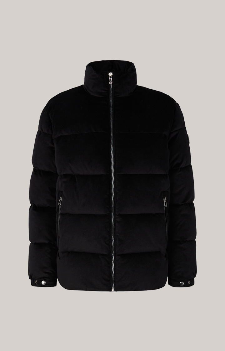Samt-Steppjacke Baldo in Schwarz