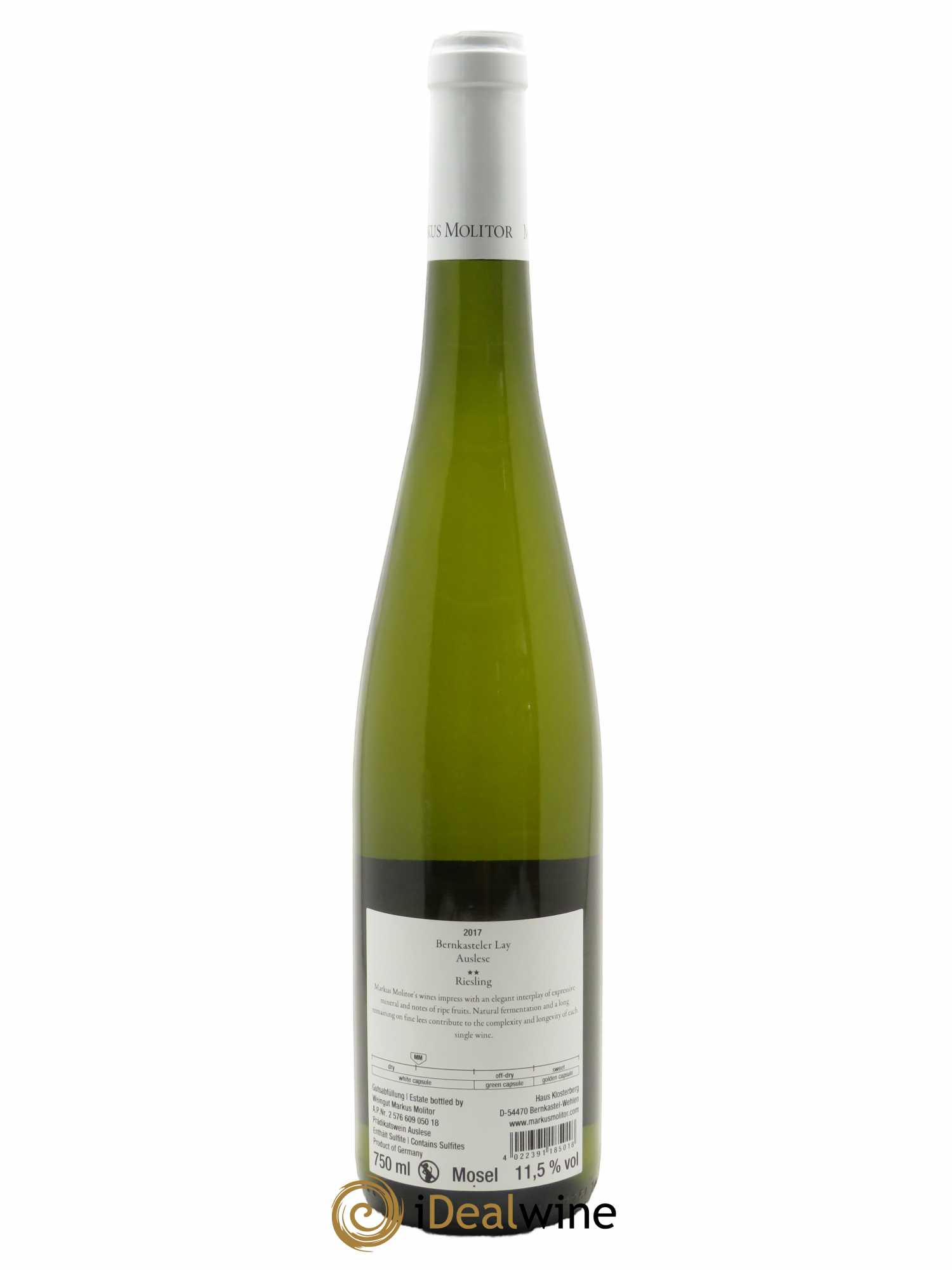Riesling Markus Molitor Bernkasteler Lay Auslese°°  2017 - Lot de 1 Bouteille
