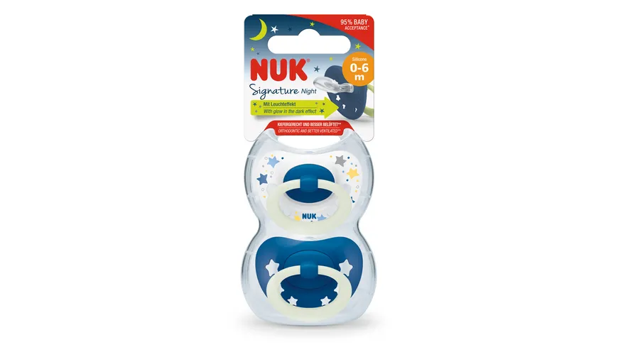 NUK Schnuller Signature Night Silikon 0-6 Monate