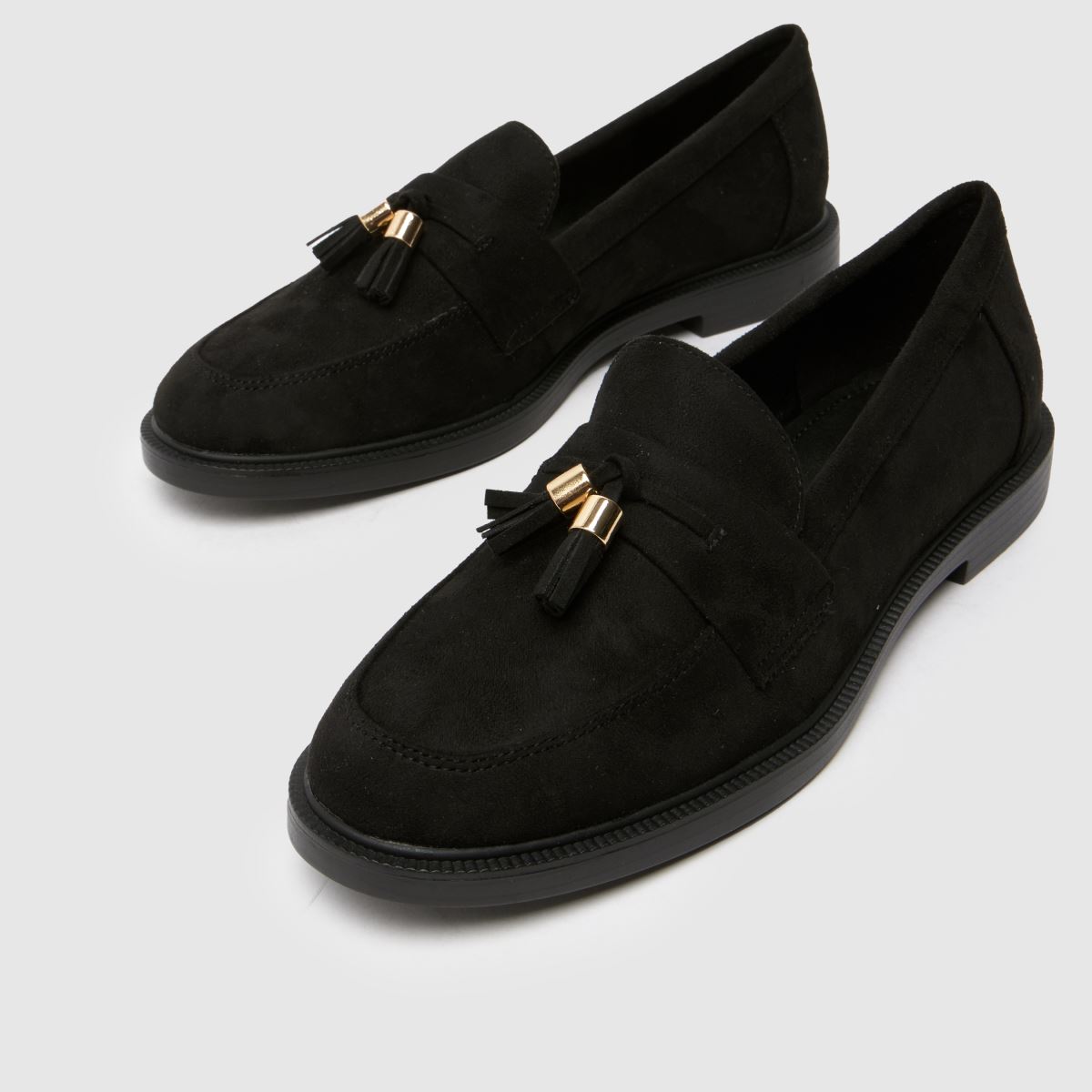 Črni ravni čevlji Schuh Lohan z resicami