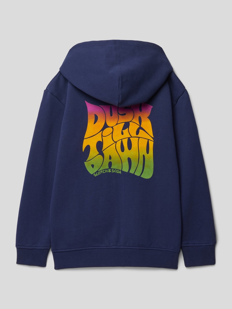 Relaxed fit Sweatjacke mit Label-Print in blau