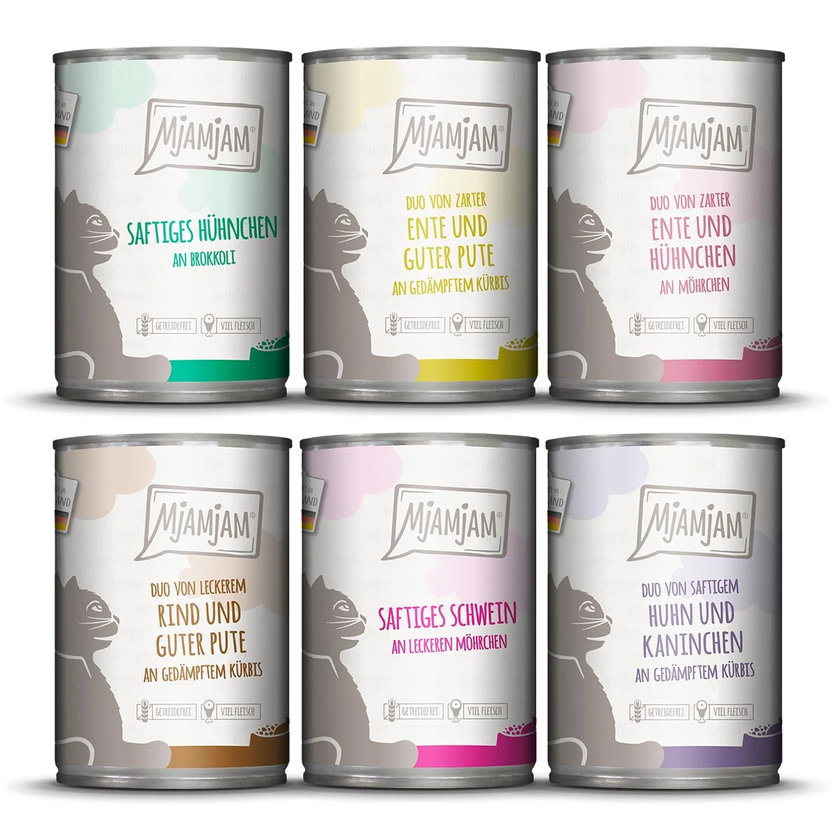 MjAMjAM Mixpaket VII Huhn, Ente&Pute, Ente&Huhn, Rind&Pute, Schwein, Huhn&Kaninchen