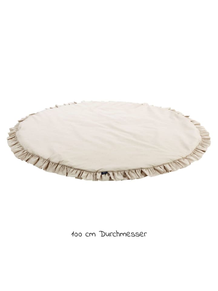 Alvi Krabbeldecke Rund - Organic Cotton 100 cm - Volant in beige günstig kaufen onesize