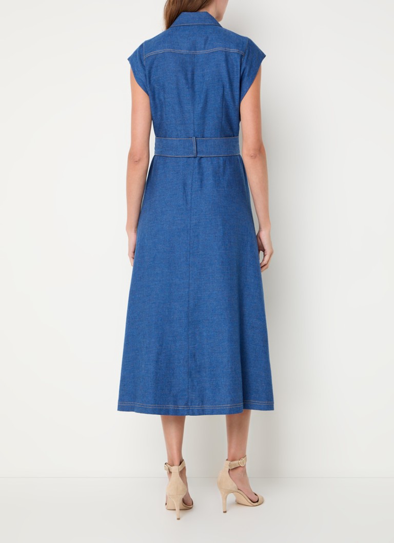 Φόρεμα μίντι Luiza Chambray με ζώνη και δέσιμο Phase Eight
