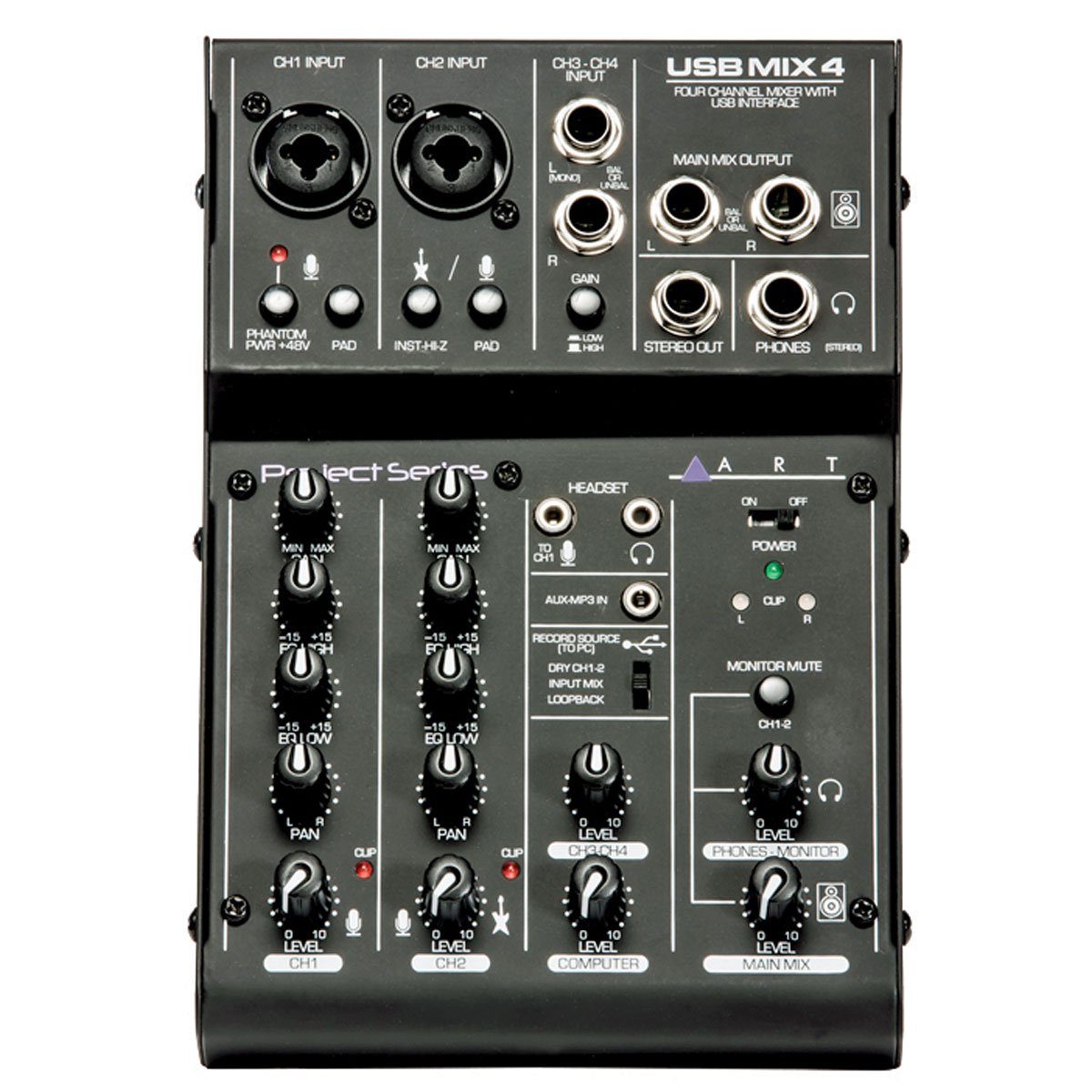 Art Audio Mischpult Art USBMix4 USB-Mischpult 4 Kanal Mixer
