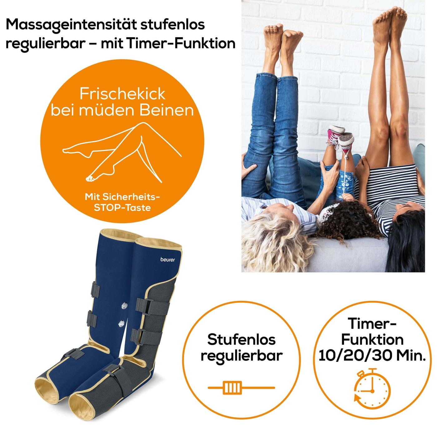 Beurer Venen Trainer FM 150-Kompressionsmassage mit Venen Trainer für müde Beine