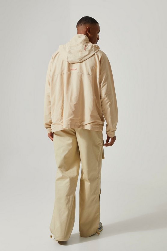 Active Oversize Nylon-Jacke in Knitteroptik
