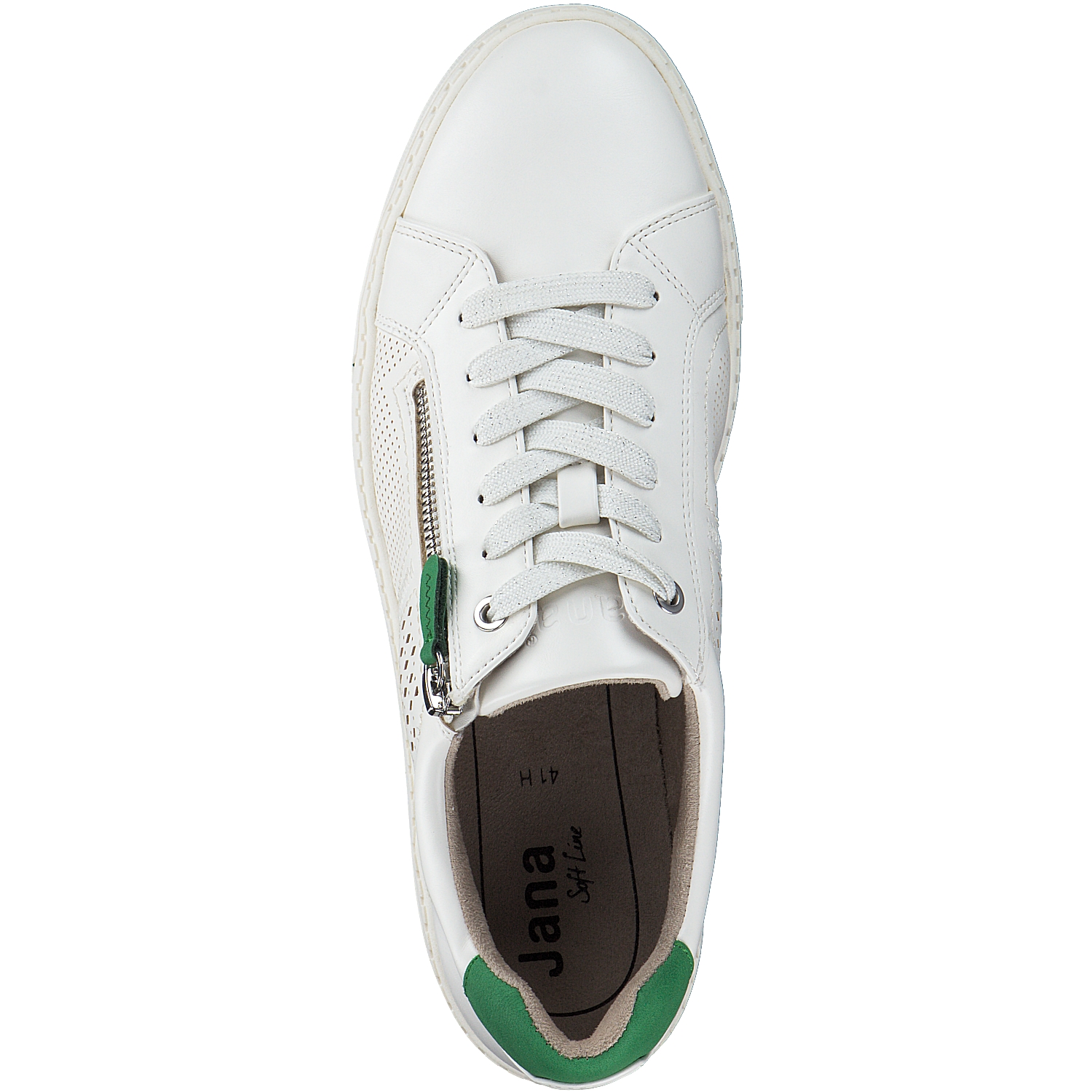 Jana Shoes 23764, Schnürschuhe, Damen, Weiß