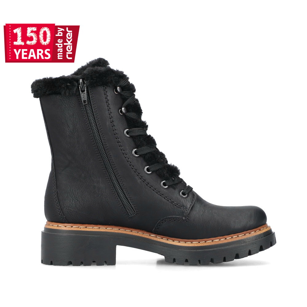 Rieker Damen Biker Boots stahlschwarz